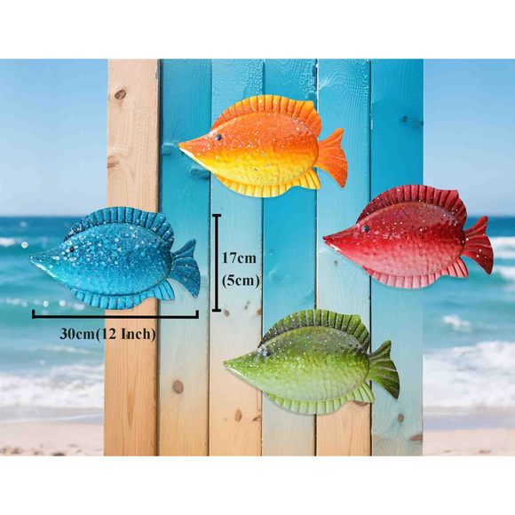 Coastal Ocean Sea Metal Fish Hanging Wall Art Decor For Living Room Bedroom😍 - Picture 6 of 6